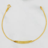 Pulso Chino placa rectangular 1.65g / 6 1/4 in / 16.3mm Oro Amarillo 18K