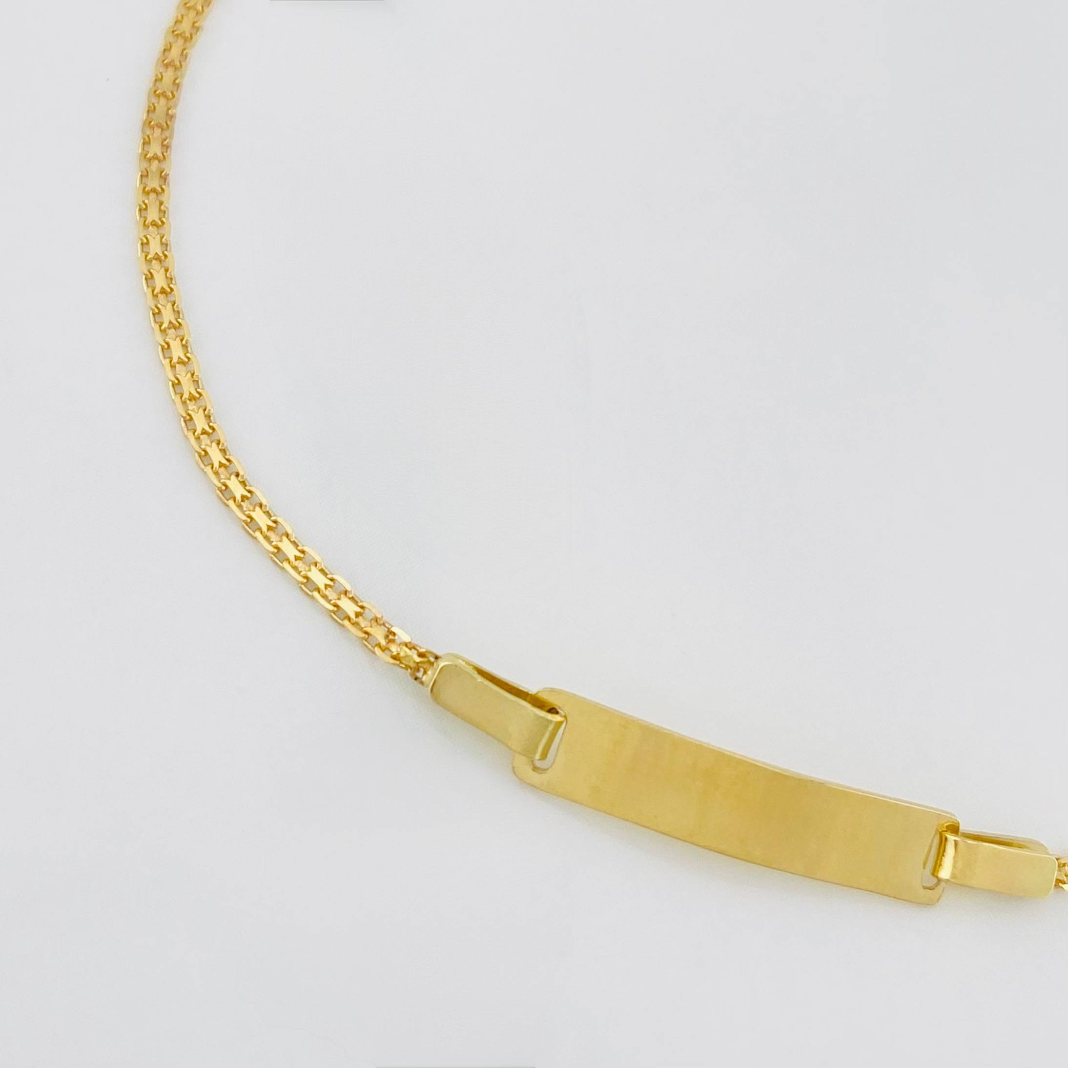Pulso Chino placa rectangular 1.65g / 6 1/4 in / 16.3mm Oro Amarillo 18K