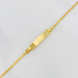 Pulso Chino placa rectangular 1.65g / 6 1/4 in / 16.3mm Oro Amarillo 18K