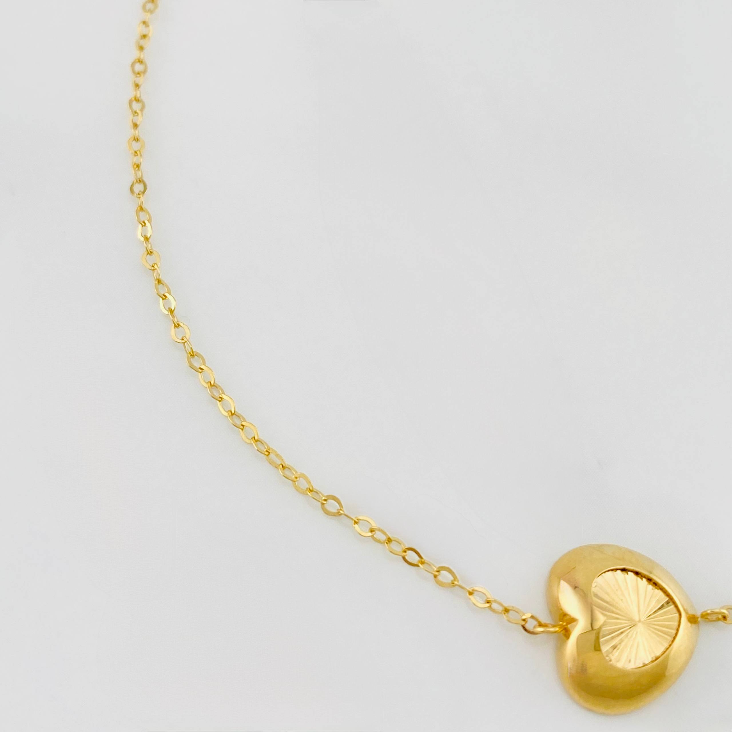 Pulso Aro seguido corazón 1.85g / 7 1/4 in-6 3/4 in / 1.3mm Oro Amarillo 18K