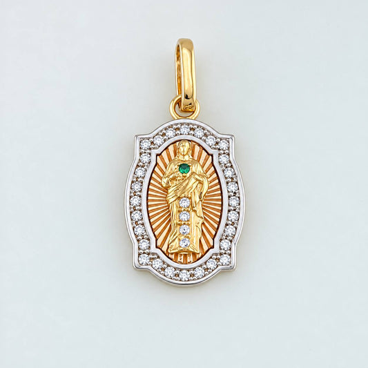 Dije Medalla San Judas Tadeo 2.25g / 1 in Tres Oros 18K