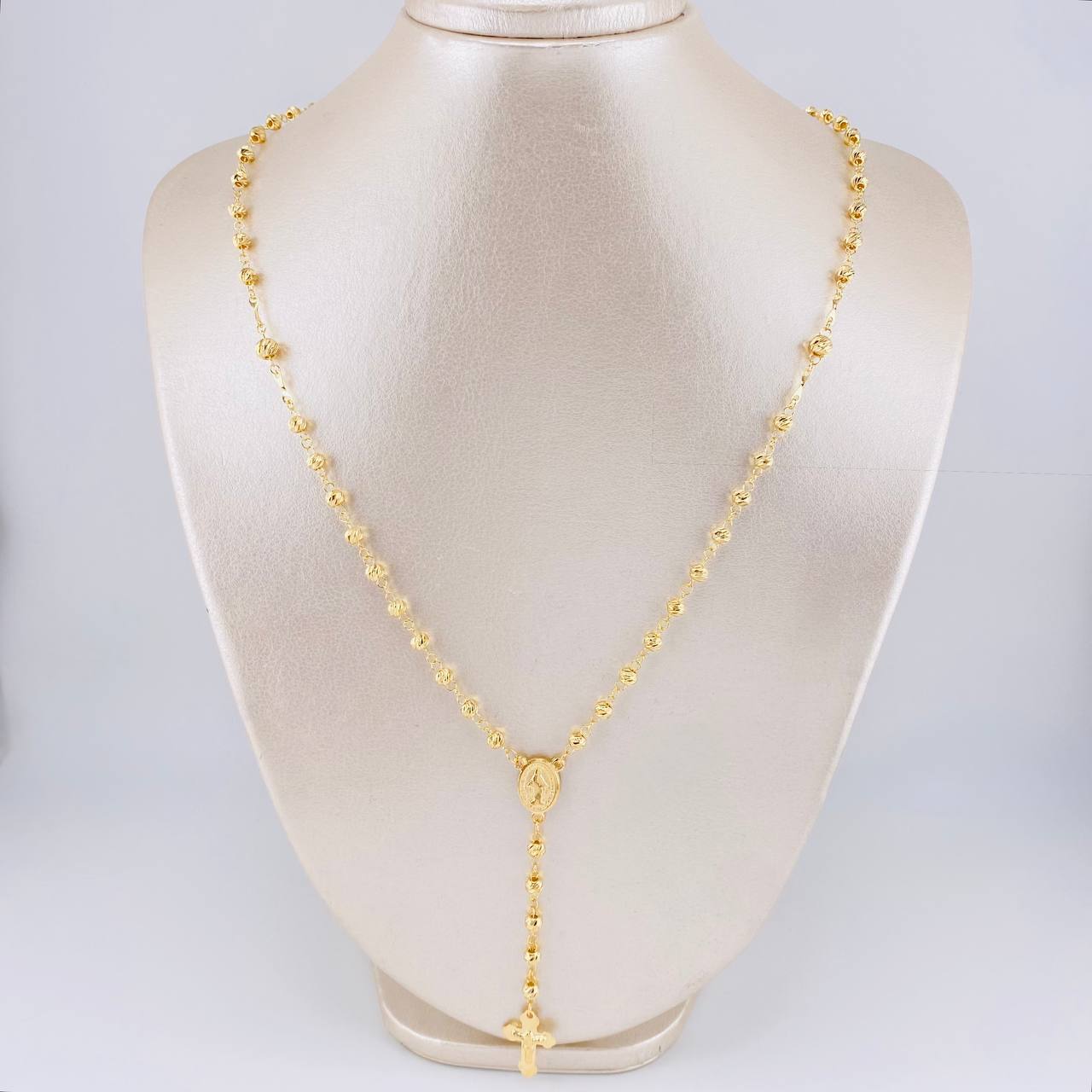 Rosario Virgen milagrosa 9.65g / 22 3/4 in / 4mm Oro Amarillo 18K