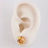 Stud Earrings Knot 2.55g / in / 10.2mm Three Golds 18K