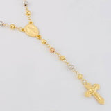 Rosary Virgin of the Miraculous Cross Christ 9.4g / 23 in / 4.5mm Three Golds 18K