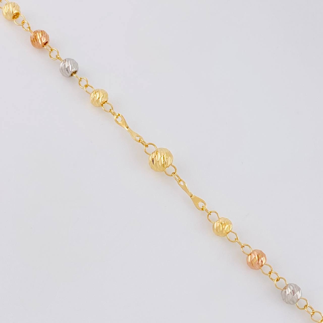 Rosary Virgin of the Miraculous Cross Christ 9.4g / 23 in / 4.5mm Three Golds 18K