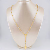 Rosary Virgin of the Miraculous Cross Christ 9.45g / 23 in / 4.5mm Three Golds 18K