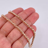 Cadena Franco 34.1g / 23 3/4 in / 3.15mm Dos Oros Blanco Rosa 18K
