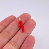 Pendant Chile jalapeño 0.8g / 1 in Yellow Gold 18K