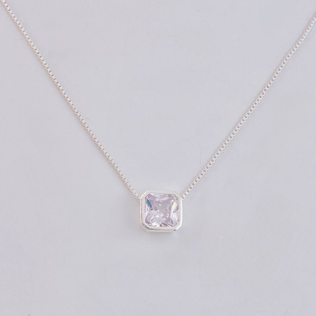 Cadena Veneciana Dije Cuadrado 3.25g / 18 in / 0.8mm Plata 925