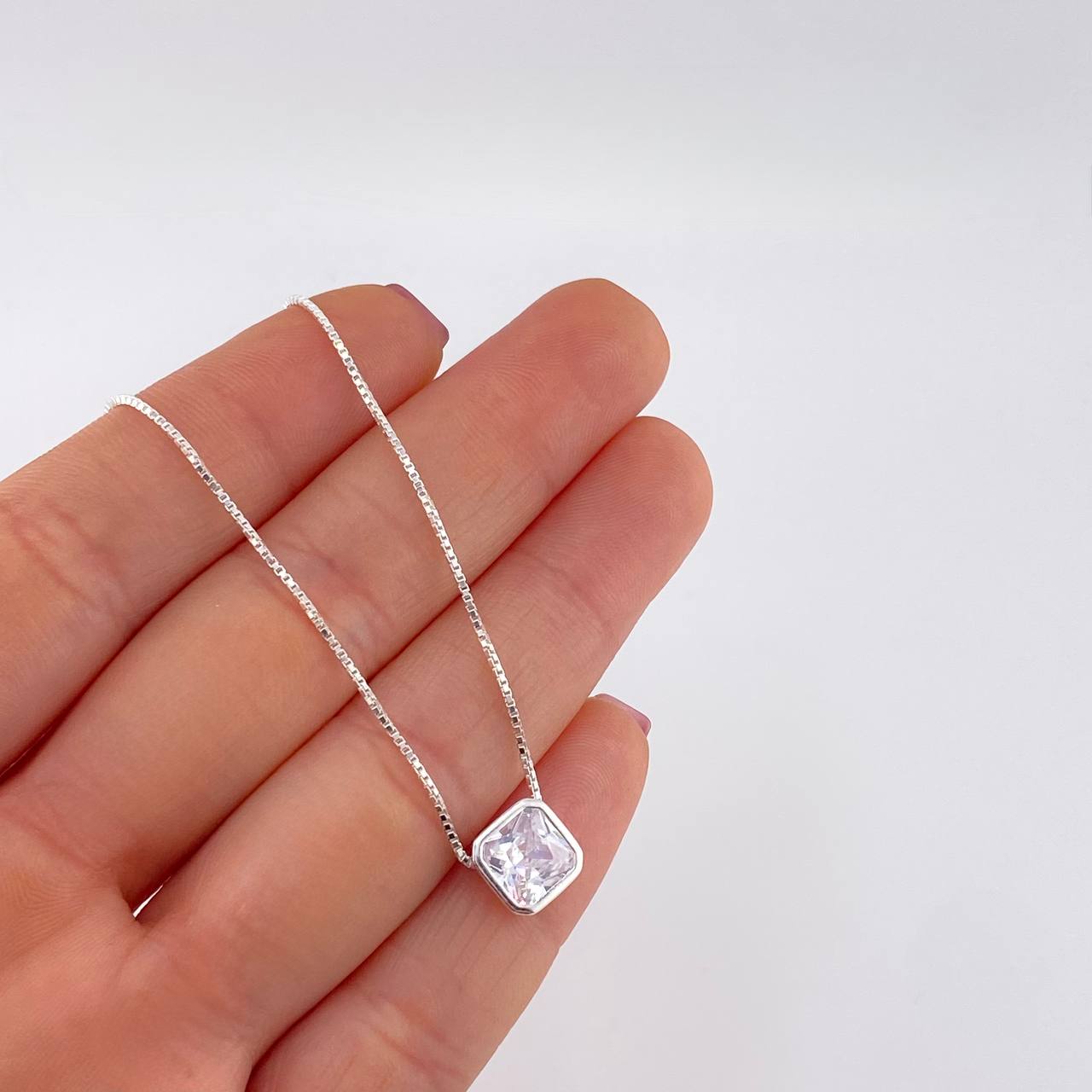 Venetian Chain Square Pendant 3.3g / 18 in / 0.8mm Silver 925