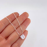 Cadena Veneciana Dije Cuadrado 3.35g / 18 in / 0.8mm Plata 925