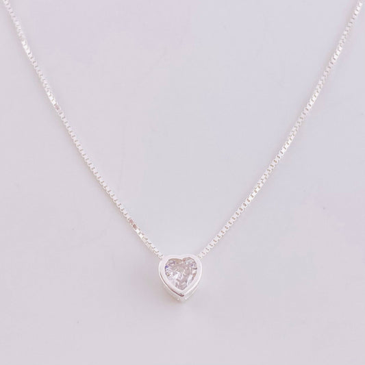 Cadena Veneciana Dije Corazón 1.85g / 18 in / 0.8mm Plata 925