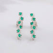 Stud Earrings Serpentine Emeralds 22pts 1.55g / in / 1.8cm Silver 950