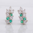 Stud Earrings Sequential Leaves Emeralds 7pts 1.8g / in / 5.8mm Silver 950