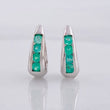 Hoop Earrings U Emeralds 44pts 2.05g / 1/2 in Silver 925