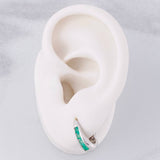 Hoop Earrings U Emeralds 44pts 2.05g / 1/2 in Silver 925