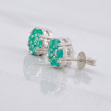 Topos Floreados Esmeraldas 63pts 1.7g / in / 7.7mm Plata 950