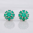 Topos Flor Ocho Petalos Esmeraldas 87pts 2.3g / in / 9.3mm Plata 950