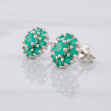 Topos Flor Ocho Petalos Esmeraldas 87pts 2.3g / in / 9.3mm Plata 950
