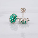 Topos Flor Ocho Petalos Esmeraldas 87pts 2.3g / in / 9.3mm Plata 950