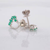 Topos Corazón Silueta Esmeraldas 20pts 1.05g / in / 7.2mm Plata 950