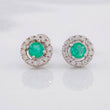 Stud Earrings Scepter Emerald 24pts 1.35g / in / 7mm Silver 950