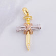 Pendant Penitence Nail Cross 5.1g / 1 1/2 in Three Golds 18K