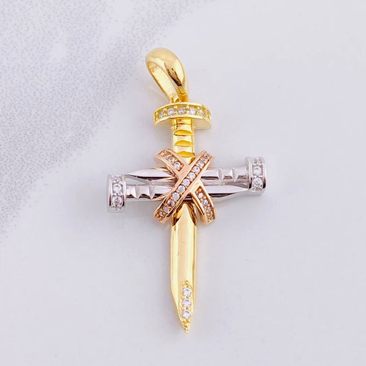Dije Cruz Clavo Penitencia 5.1g / 1 1/2 in Tres Oros 18K