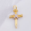 Pendant Penitence Nail Cross 4.75g / 1 1/2 in Two-Tone Yellow White Gold 18K