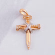Pendant Cross Nail Penitence 4.8g / 1 1/2 in Two-Tone White and Rose Gold 18K
