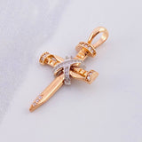 Pendant Cross Nail Penitence 4.8g / 1 1/2 in Two-Tone White and Rose Gold 18K