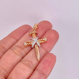 Pendant Cross Nail Penitence 4.8g / 1 1/2 in Two-Tone White and Rose Gold 18K
