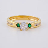 Solitaire Ring Four Prongs 3.35 g / T7 1/2 Yellow Gold 18K