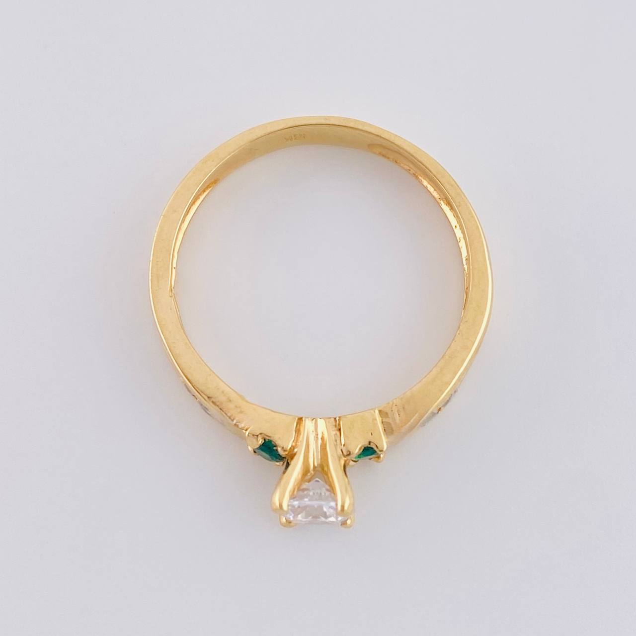 Solitaire Ring Four Prongs 3.35 g / T7 1/2 Yellow Gold 18K