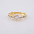 Heart Solitaire Ring 2.55 g / T6 3/4 Two Yellow White Gold 18K