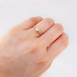 Heart Solitaire Ring 2.55 g / T6 3/4 Two Yellow White Gold 18K