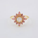 Anillo Flor Estrellada 1.9 g / T6 1/4 Oro Amarillo 18K Nac.Esp.