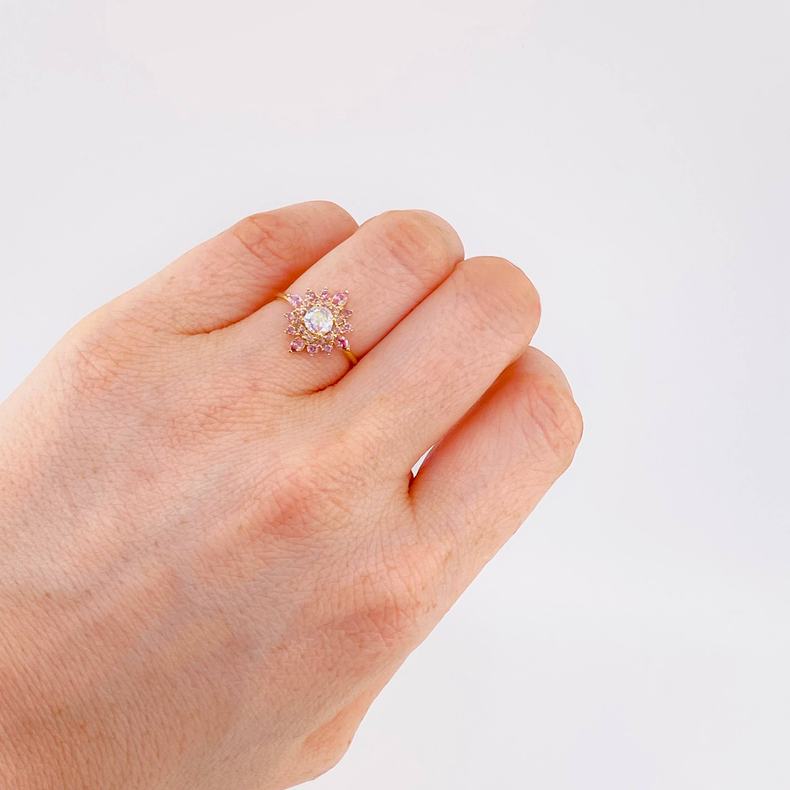 Anillo Flor Estrellada 1.9 g / T6 1/4 Oro Amarillo 18K Nac.Esp.