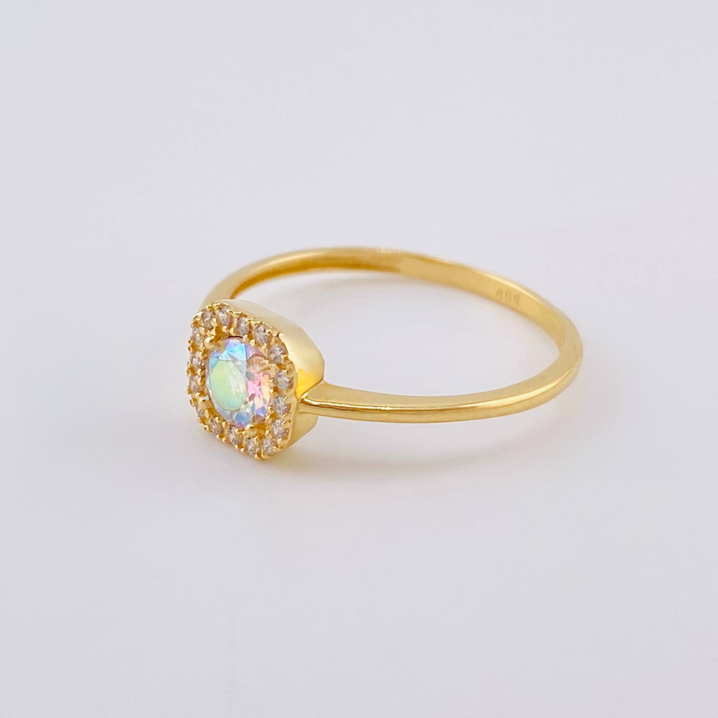 Anillo Halo 1.85 g / T8 Oro Amarillo 18K Nac.Esp.