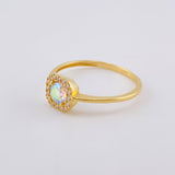 Anillo Halo 1.85 g / T8 Oro Amarillo 18K Nac.Esp.
