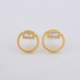 Topos Rectangulo En Aro 2.65 g / 12,8 mm Oro Amarillo 18K Nac.Esp.