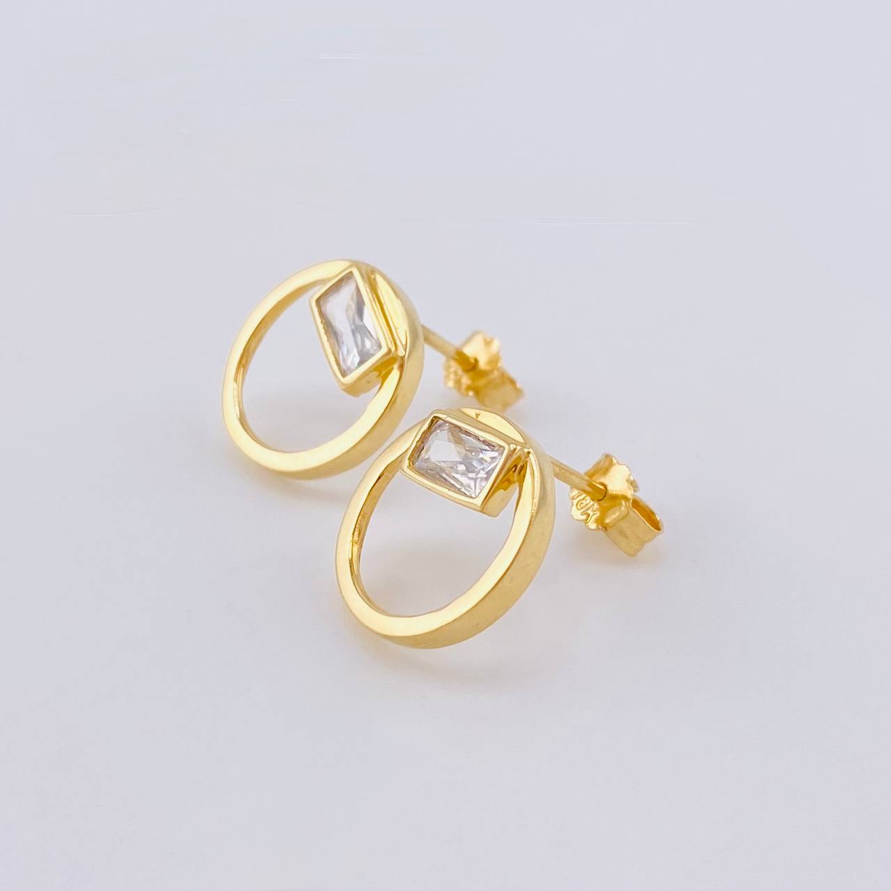 Topos Rectangulo En Aro 2.65 g / 12,8 mm Oro Amarillo 18K Nac.Esp.