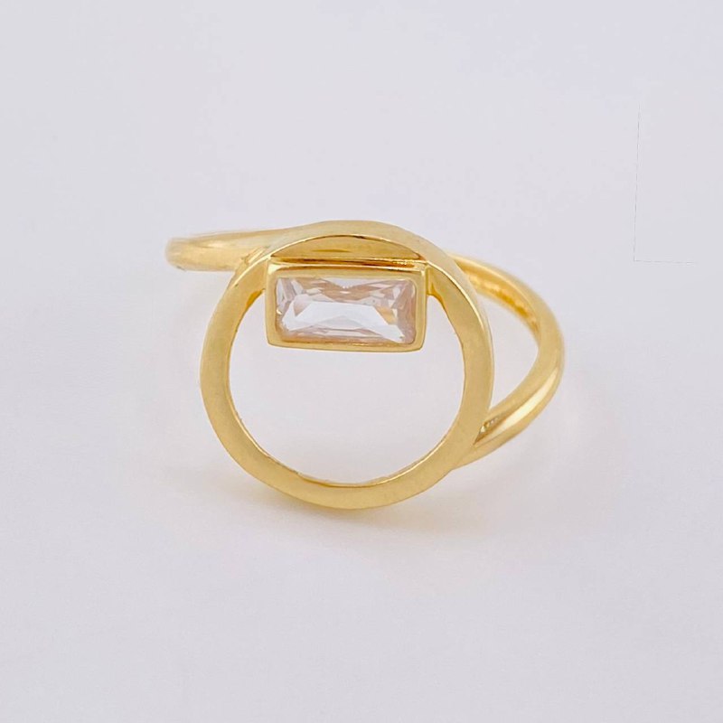 Rectangular Ring In Band 2.3 g / T6 1/2 Yellow Gold 18K Nac.Esp.