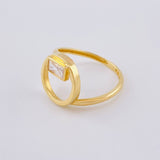Rectangular Ring In Band 2.3 g / T6 1/2 Yellow Gold 18K Nac.Esp.