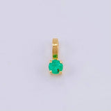 Pendant Emerald Stone 8Pts 0.2 g / 1/4 in Yellow Gold 18K