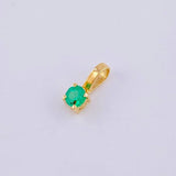 Pendant Emerald Stone 8Pts 0.2 g / 1/4 in Yellow Gold 18K
