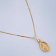 Set Cadena y Dije Veneciana + Virgen Milagrosa 1,4gr / Oro Amarillo 18K &