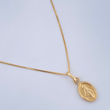Set Cadena y Dije Veneciana + Virgen Milagrosa 1,4gr / Oro Amarillo 18K &
