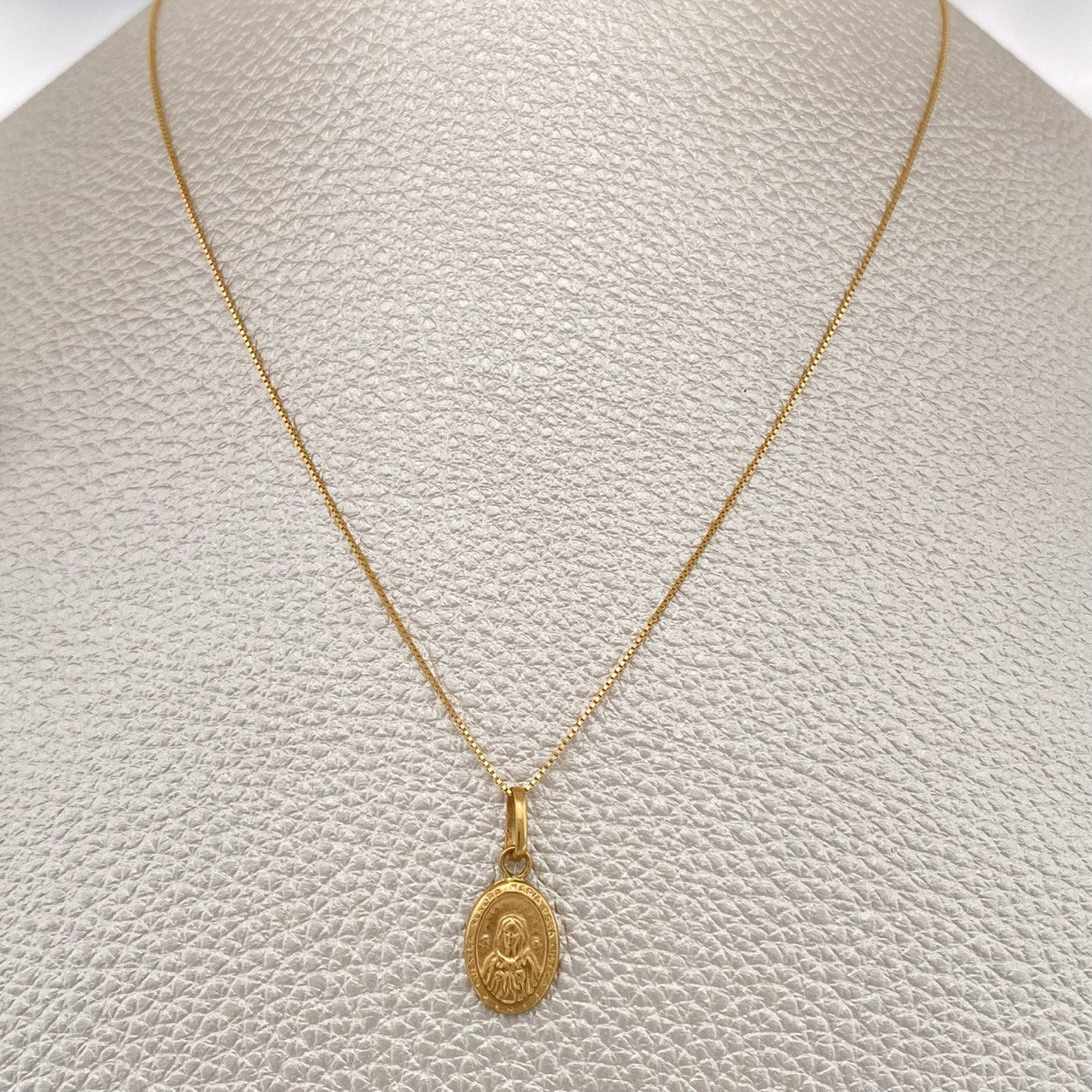 Venetian Chain and Pendant Set + Our Lady Mary Mystical Rose 1.5gr / 18K Yellow Gold &