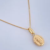 Set Cadena y Dije Veneciana + Virgen de Guadalupe 1,4gr / Oro Amarillo 18K &
